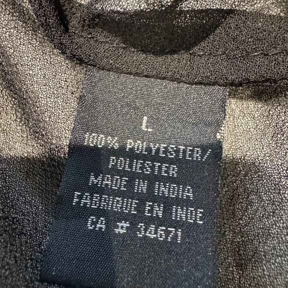 RK Women's Sheer Black Beaded Sleeveless Top - Size L - Picture 5 of 5